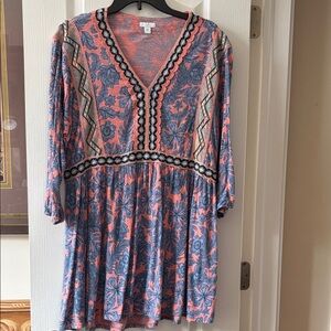 J Jill Floral V-Neck Tunic